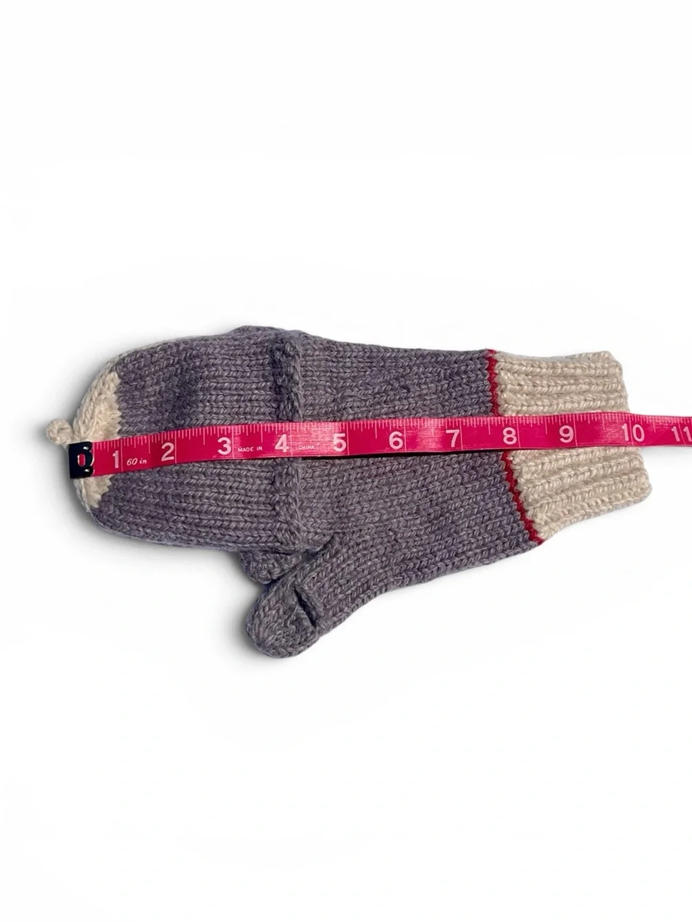 Artesania 100% Alpaca Wool Sock Monkey Mittens Fingerless Gloves Bolivia Knit